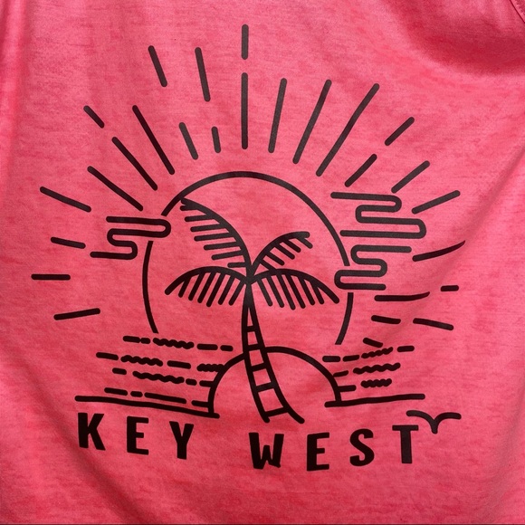 Pop Surf Neon Pink Key West Print Tank Top Size Medium - Picture 4 of 10